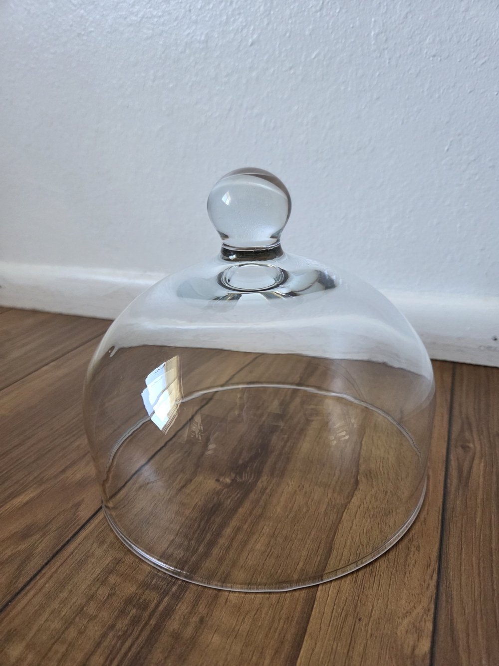 Clear Glass Cloche Dome with 7 Inch Diameter And Knob Top